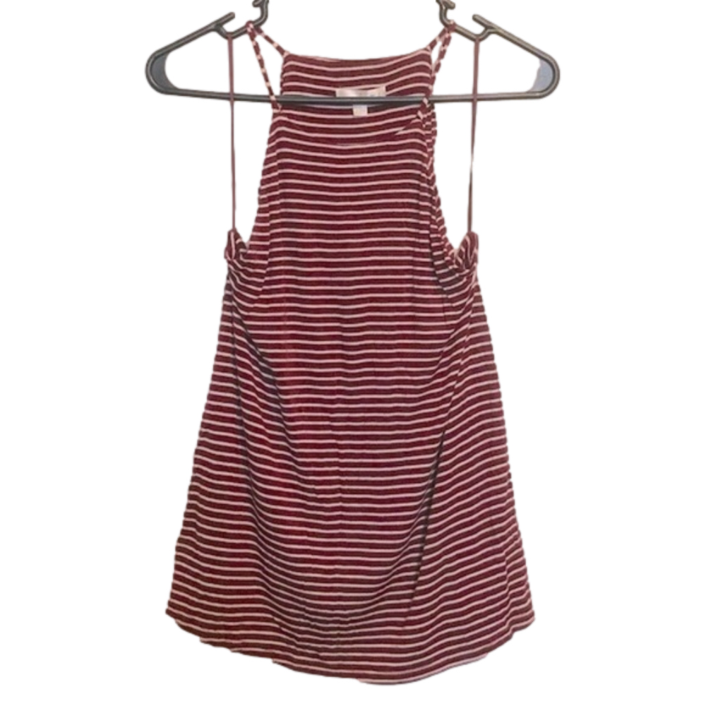 NINE BRITTON Red & White Striped Tank Top